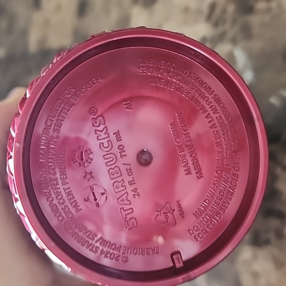 Raspberry Chain Textured Starbucks Tumbler with Straw - Picture 2 of 5